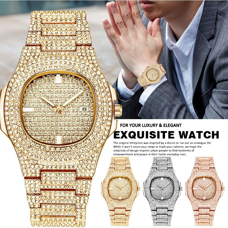 Men's metal watch calendar fashion steel band