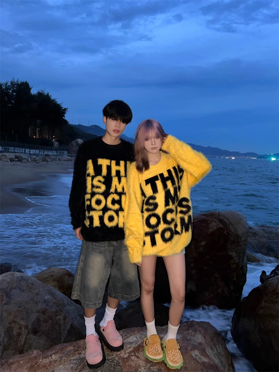 Men's Wool Sweater Lazy Style Couple Knit Pullover Autumn Winter_voghion.com