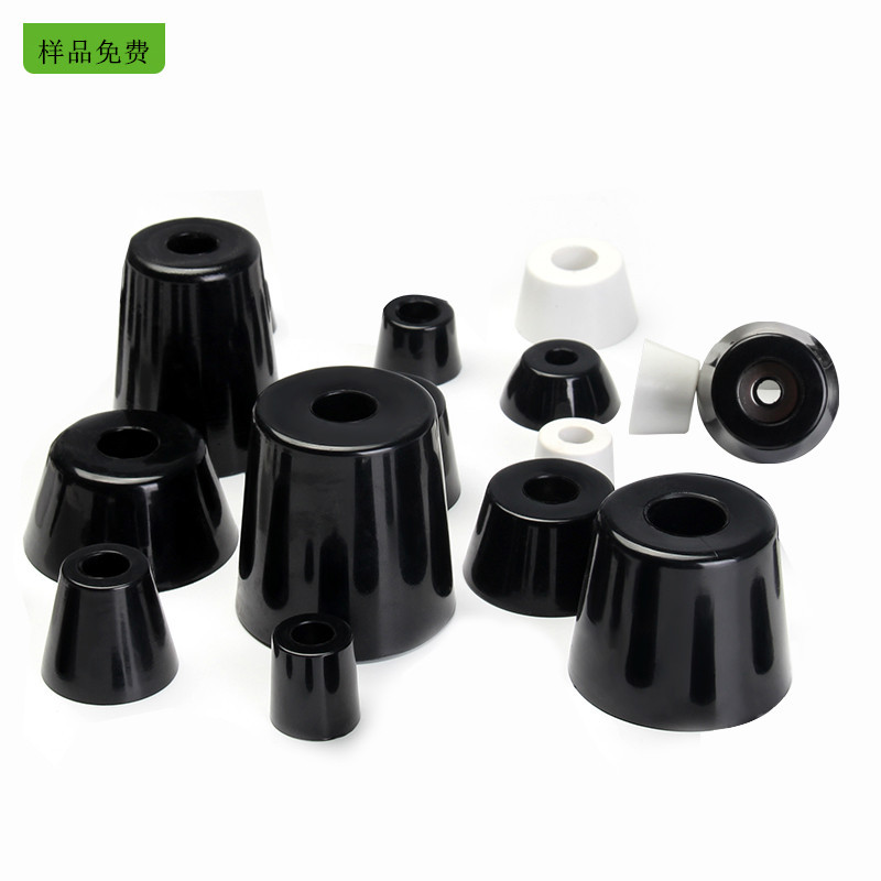 橡胶脚垫 桌椅防滑机器增高机脚垫带垫片减震锥形橡胶机脚垫机脚