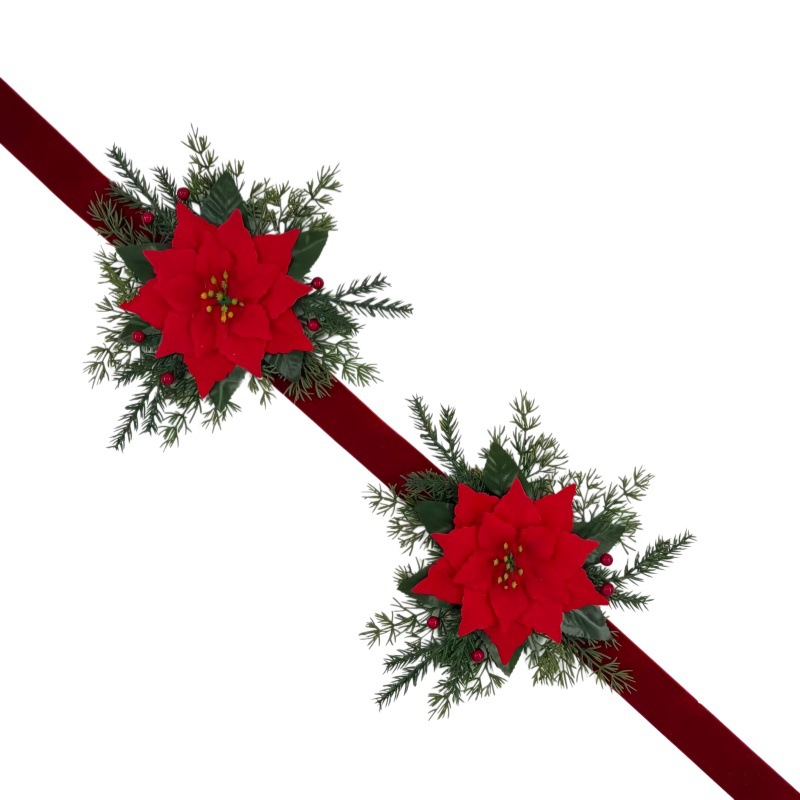 Nuevo Amazon lazo navideño armario colgante de anillo para decoración del hogar colgante de puerta de corona navideña vendido por el fabricante image 8
