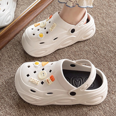 2024洞洞鞋女外穿夏季外穿新款厚底增高防滑沙灘包頭兩穿涼拖鞋女
