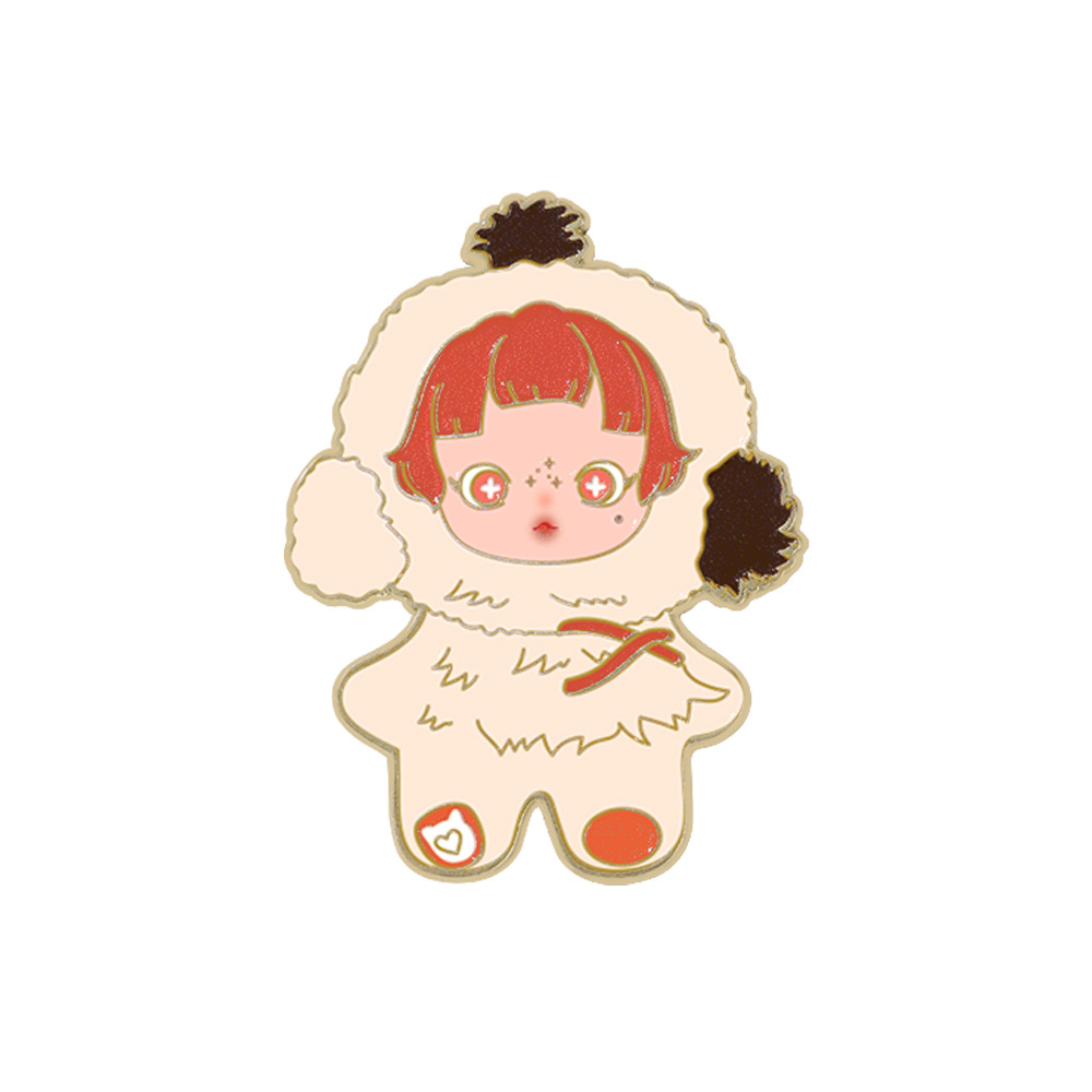 Animación animada DIMOO serie de insignia metálica Baby set Bubble Mart broches adornos de ropa lindos