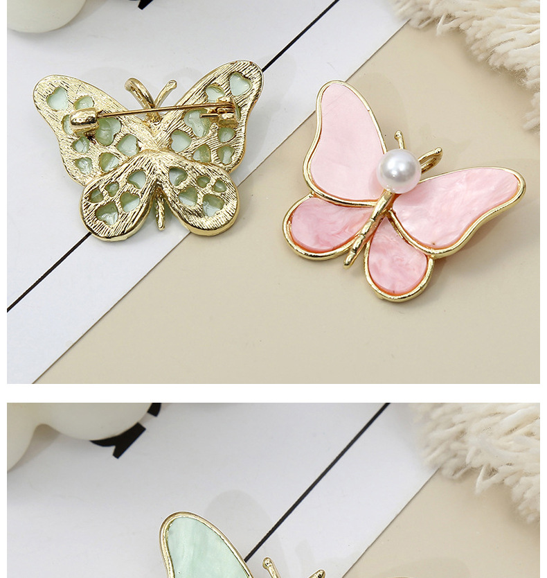 Mode Papillon Alliage Placage Perles Artificielles Femmes Broches display picture 2