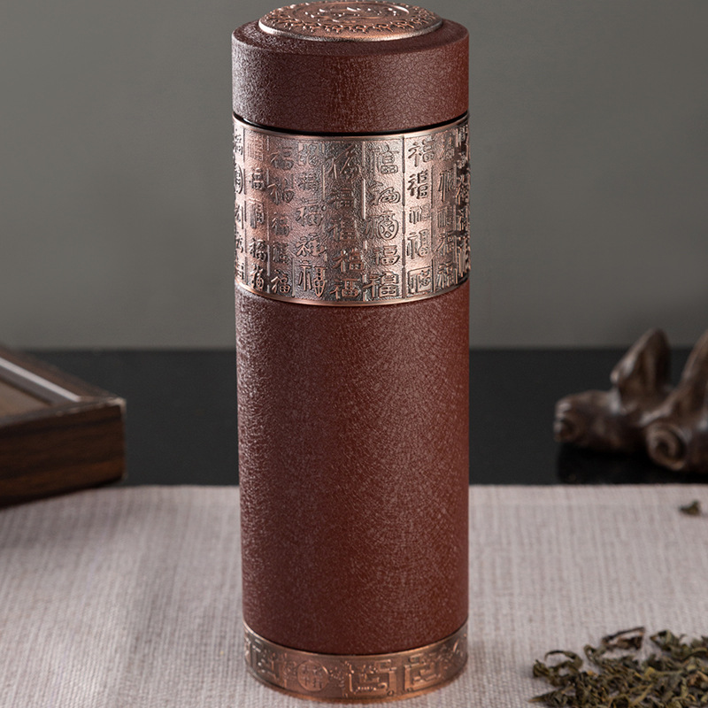 Yixing taza de aislamiento de arena púrpura, taza de té de burbujas para mujeres y hombres, regalo de cumpleaños para padres y maestros.