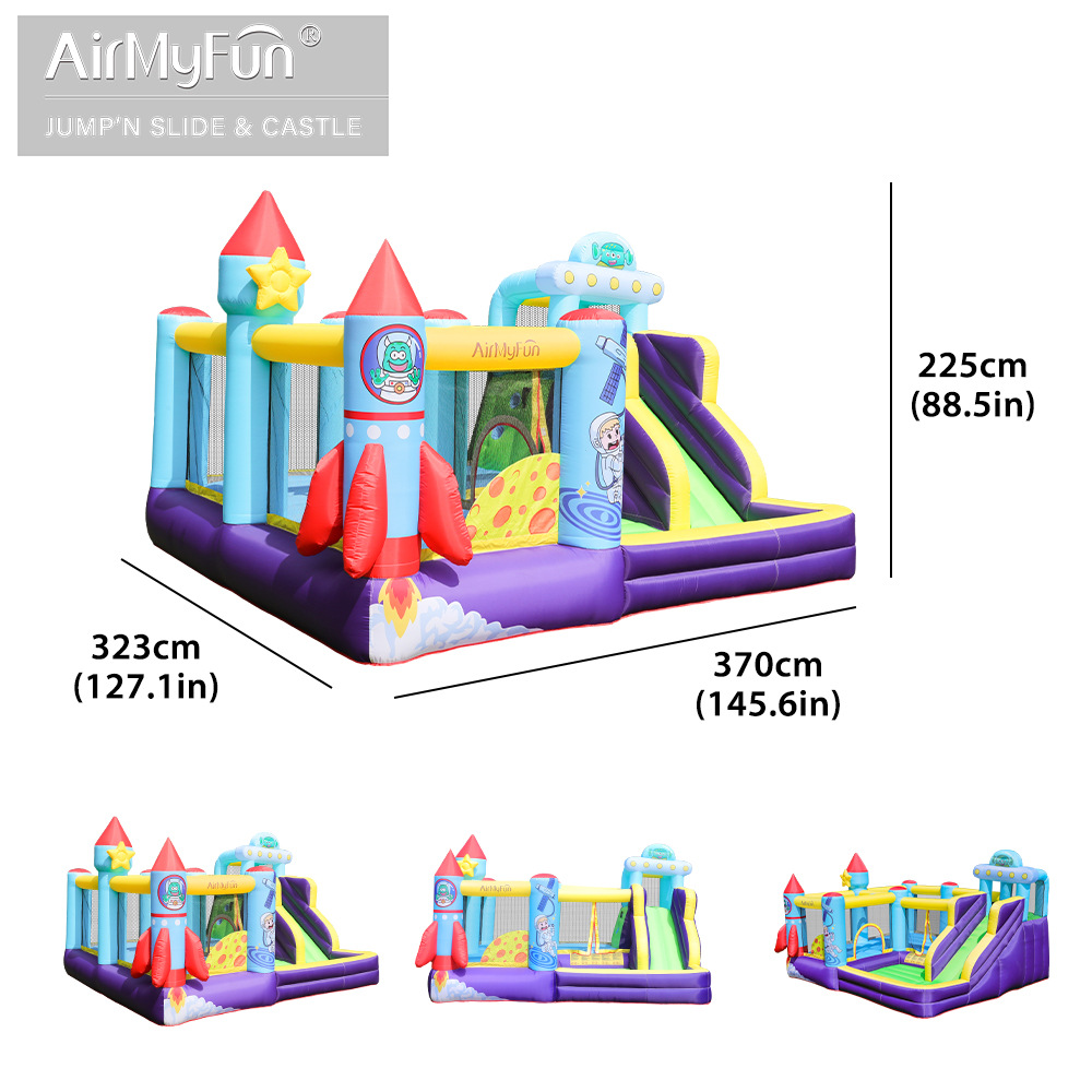 AMF | Castillo inflable pequeño para niños, tobogán inflable y trampolín combinados, parque infantil interior, castillo inflable para fiestas.