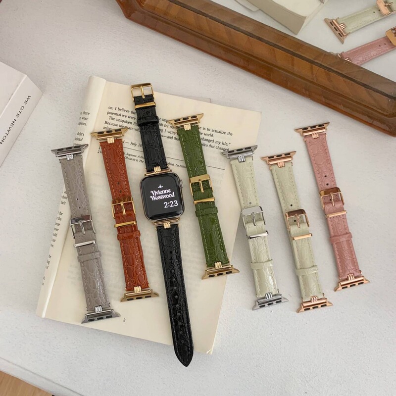 Alligator T Buckle Leather Strap for Apple Watch Wristband iwatch56789SE Smart Strap