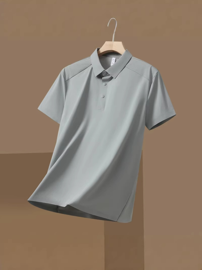 Desangjou Summer High-End Nylon Men's Short-Sleeve Polo New Cool-Touch Business Casual Wear-Resistant T-Shirt Summer
