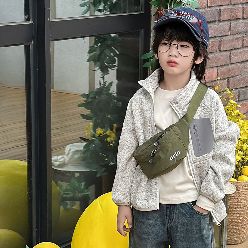 letras coreanas de estilo extranjero para niños y niñas bolsas de pecho casuales de bebé ligeras 2026 nuevas bolsas de cintura para niños transfronterizas