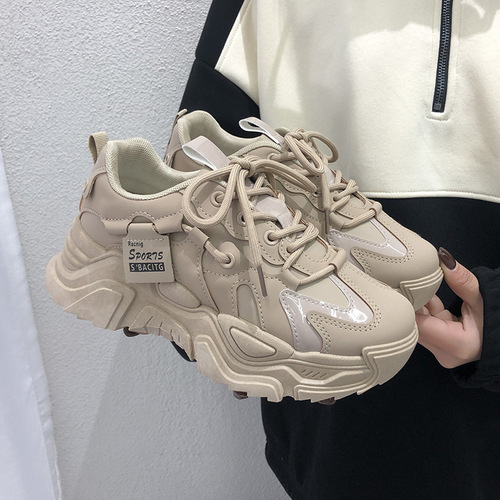 Old Dad Sneakers Women's Spring Student Versatile Sports Shoes Women's Casual Thick Sole Height Increasing Shoes