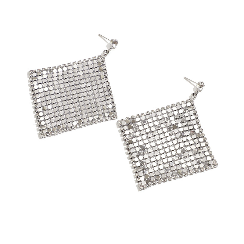 fashion new earrings square diamond sequin earrings fashion trend Korean diamond jewelrypicture4