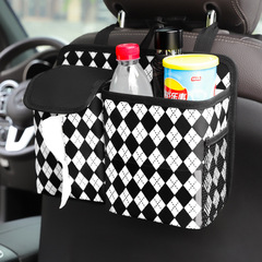 Creative car trash can and tissue box combo, rear seat hanger foldable storage bag, interior auto accessories