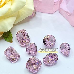 Wuzhou 5A light powder high carbon drill ice flower bare stone cz drill Wuzhou artificial gem factory