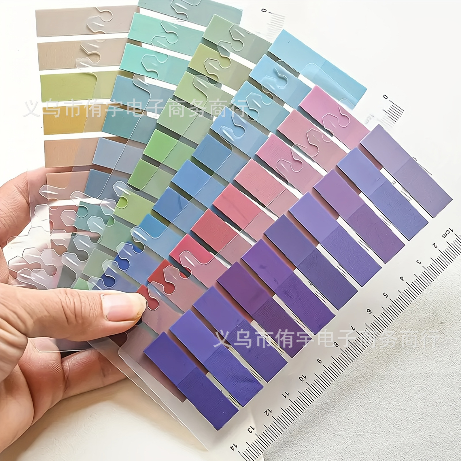 New Morandi Index Sticker Gradient Transparent Post-it Sticker Label Sticker Student Classification Sticker Transparent Waterproof