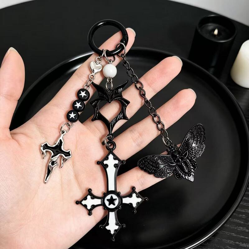 Chiyu Original Gothic Dark Style Cross Keychain, Hot Girl Butterfly Style Bag Pendant, Wholesale Song Brocade Zongzi Chiyu Original Gothic Dark Style Cross Keychain, Hot Girl Butterfly Style Bag Pendant, Wholesale Song Brocade Zongzi