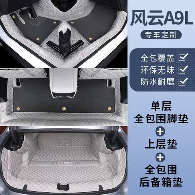 Loop Carpet-Style Full-Cover Foot Mats, Ayaqaltılar (Kovriklər) - fengyun-a9l-free-anti-kick-mat-double-layer-foot-mat-snow-trunk-mat-sky-gray