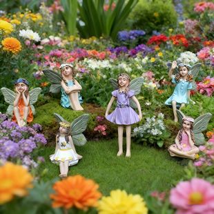 Cross-Border New Product Flower Fairy Garden Figurine Ground Stake Creative Fairy Courtyard Lawn Landscape Decoration Garden Accessories