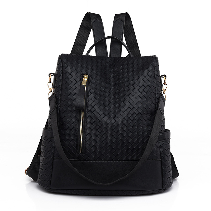 Mochila antirrobo casual de moda transfronteriza nuevo bolso de hombro tejido mochila de viaje de viaje de gran capacidad