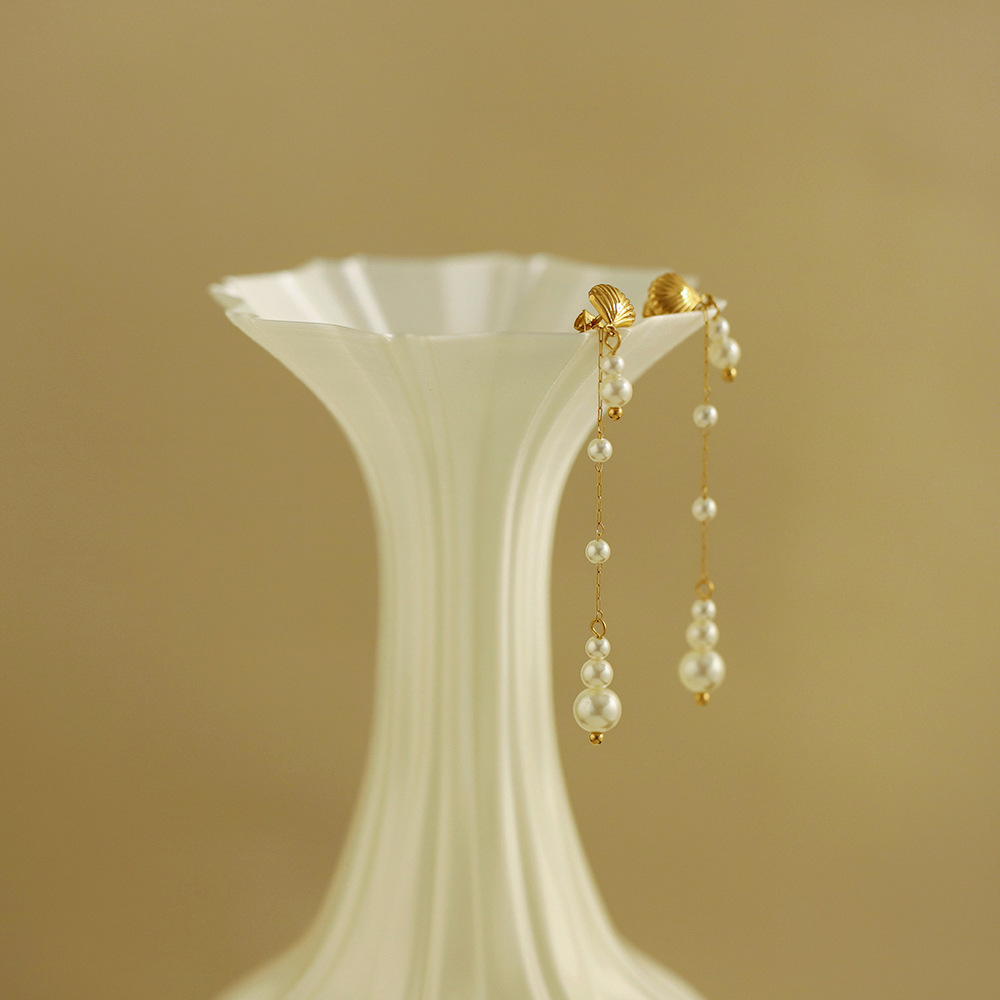 Pearl Shell Stainless Steel Earrings