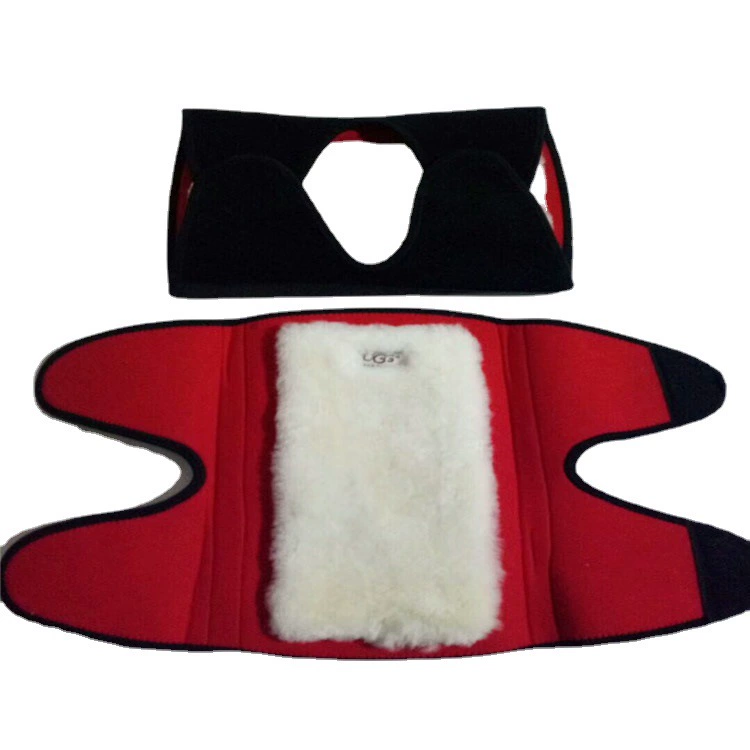 Оптовая Продажа с фабрики меховая интегрированная новая шерстяная коленная чашечка утолщенная теплая холодостойкая четырехсторонняя эластичная липкая коленная чашечка с пряжкой