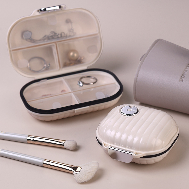 Mini caja de la píldora portátil de alto aspecto de viaje de siete días de embalaje píldora tableta joyería caja de almacenamiento sellada