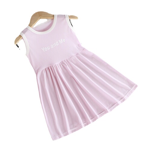  Summer New Girls Dress Children's Ice Silk Skirt Baby Korean Style Vest Dress Casual Children's Clothing Wholesale
