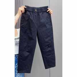 女士新款九分休闲裤夏季薄新品小个子百搭水洗高腰显瘦九分哈伦裤