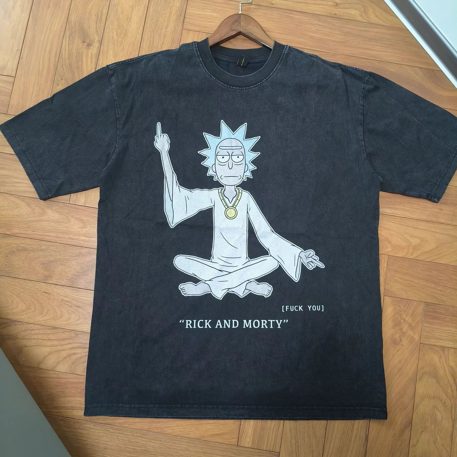 TKPA American vintage retro street trendy brand cartoon print washing old vintage couple short-sleeved T-shirt men