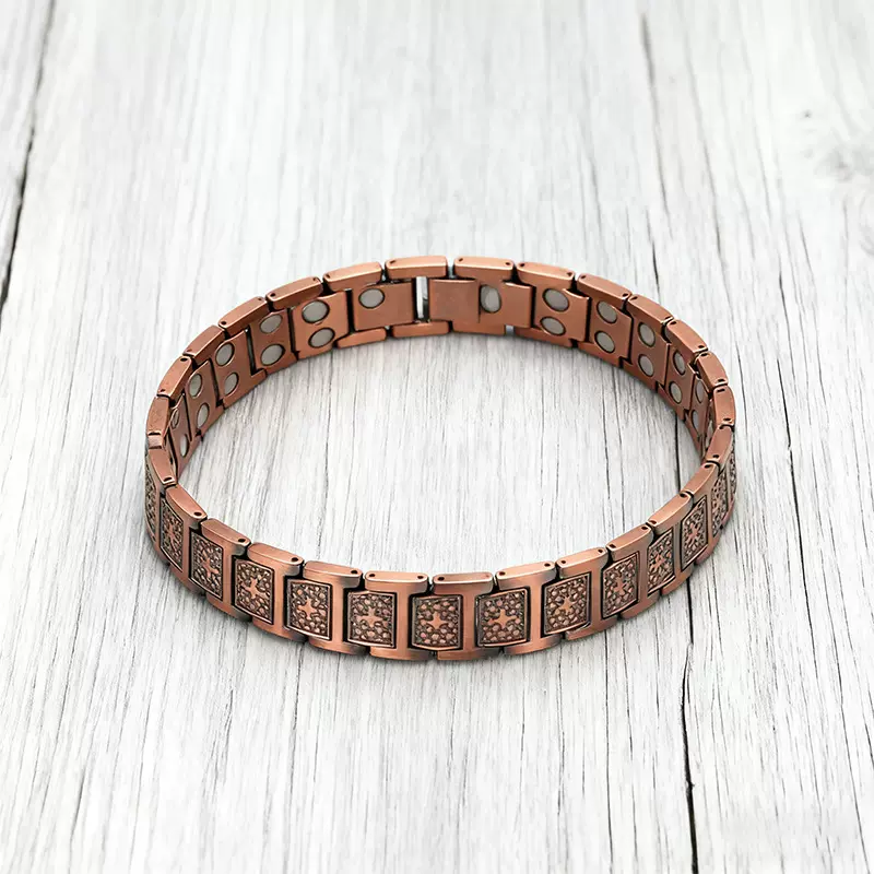 欧美跨境热卖古红铜色磁石十字架手链复古时尚轻奢可拆卸手镯手环