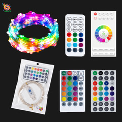 Remote control colorful string lights Bluetooth infrared two-wire Christmas full-color decorative LED lights Remote control USB copper wire lights