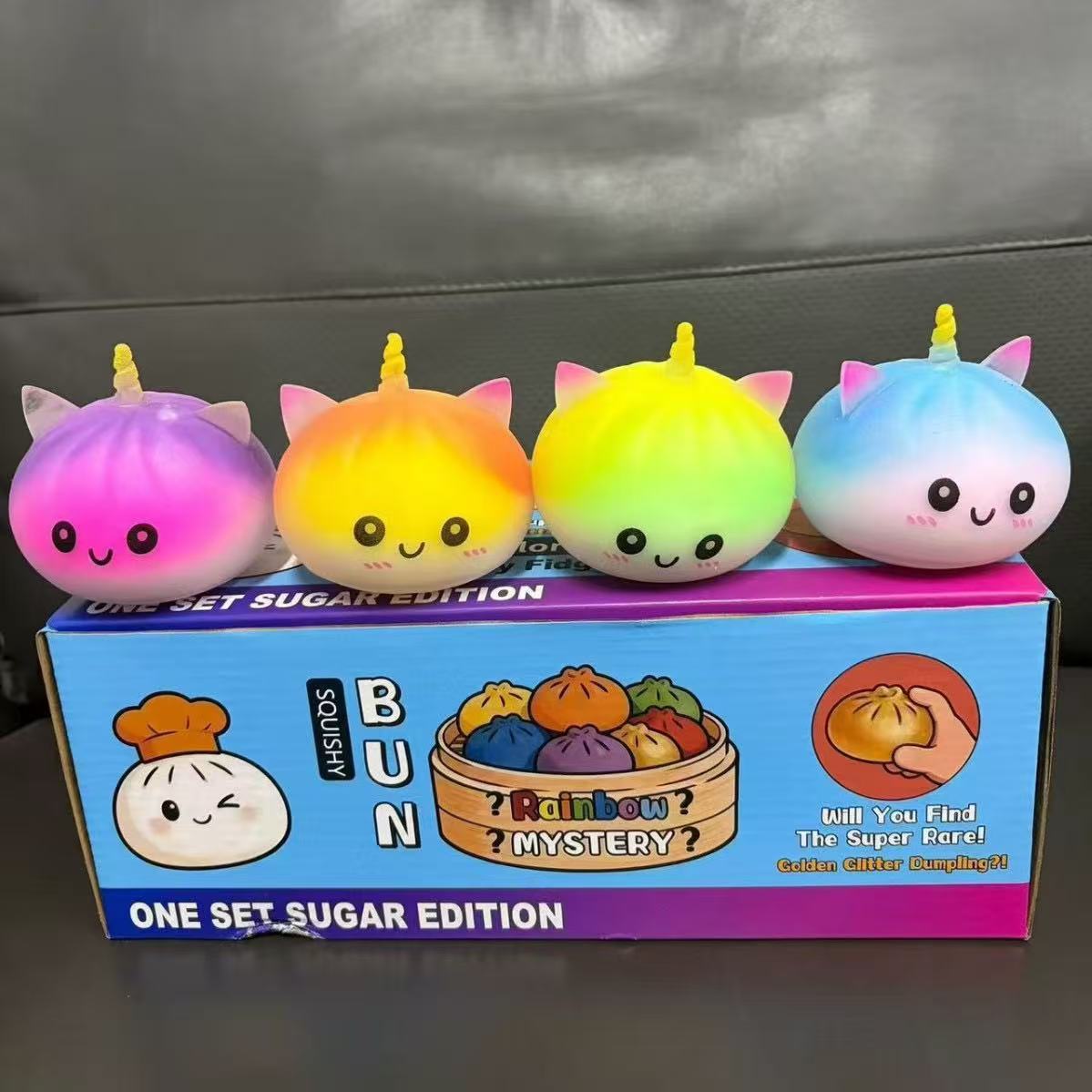 Inventario de explosión en línea lindos bolos unicornios descomprimir y ventilar modelado juguetes de oficina pellizco caja ciega