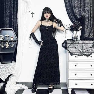 CF23686 Summer New Spice Girl Hip Skirt Dark Style Personality Cross Sexy Sling dress Women