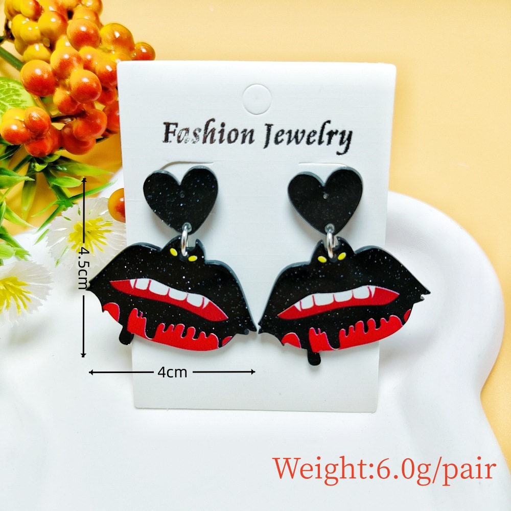 8g Weight 304 Stainless Steel Ear Needle Material Drop Earrings Classification 1 Pair Quantity Holiday, Daily Occasion Acrylic Material Halloween Festival Geometric, Pumpkin, Butterfly Pattern Women's Gender Casual, Simple Style Style 1 Pair Casual Simple Style Geometric Pumpkin Butterfly Arylic Drop Earrings 22