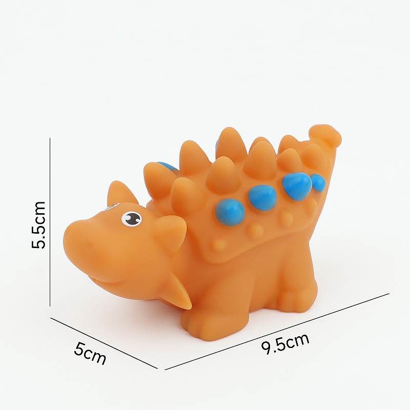 Juegos de agua de venta cruzada de dibujos animados pequeños dinosaurios set animal lindo pellizco pellizco llamó adornos juguetes de baño de pellizco pellizco