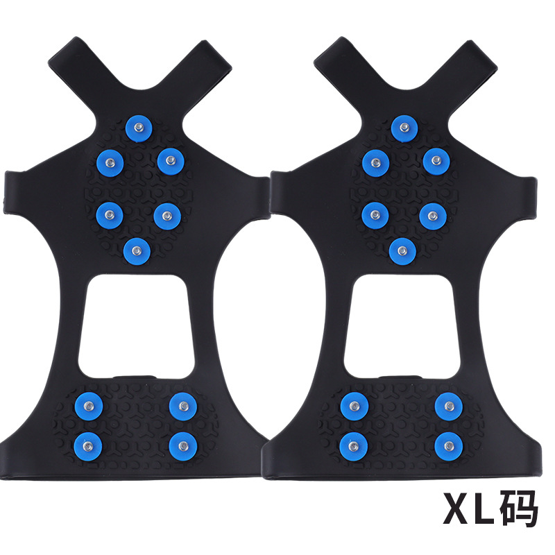 メーカー卸売り10歯釘シリカゲル氷爪屋外雪クライミング滑り止め靴カバーtpe十釘黄ボタン氷爪