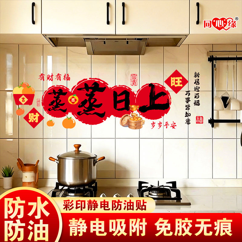 Tongxinyuan X03-8 Kitchen Oil-Proof Stickers, High Temperature Resistant, for New House Moving, Static Stickers for Creative New Home Decoration