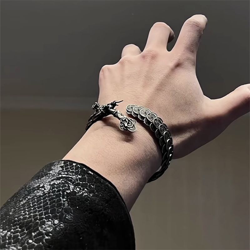 Taoist Youth Copper Sword Men's Bracelet Original Retro Handmade Creative Passepartout Open Bracelet National Fashion Bracelet