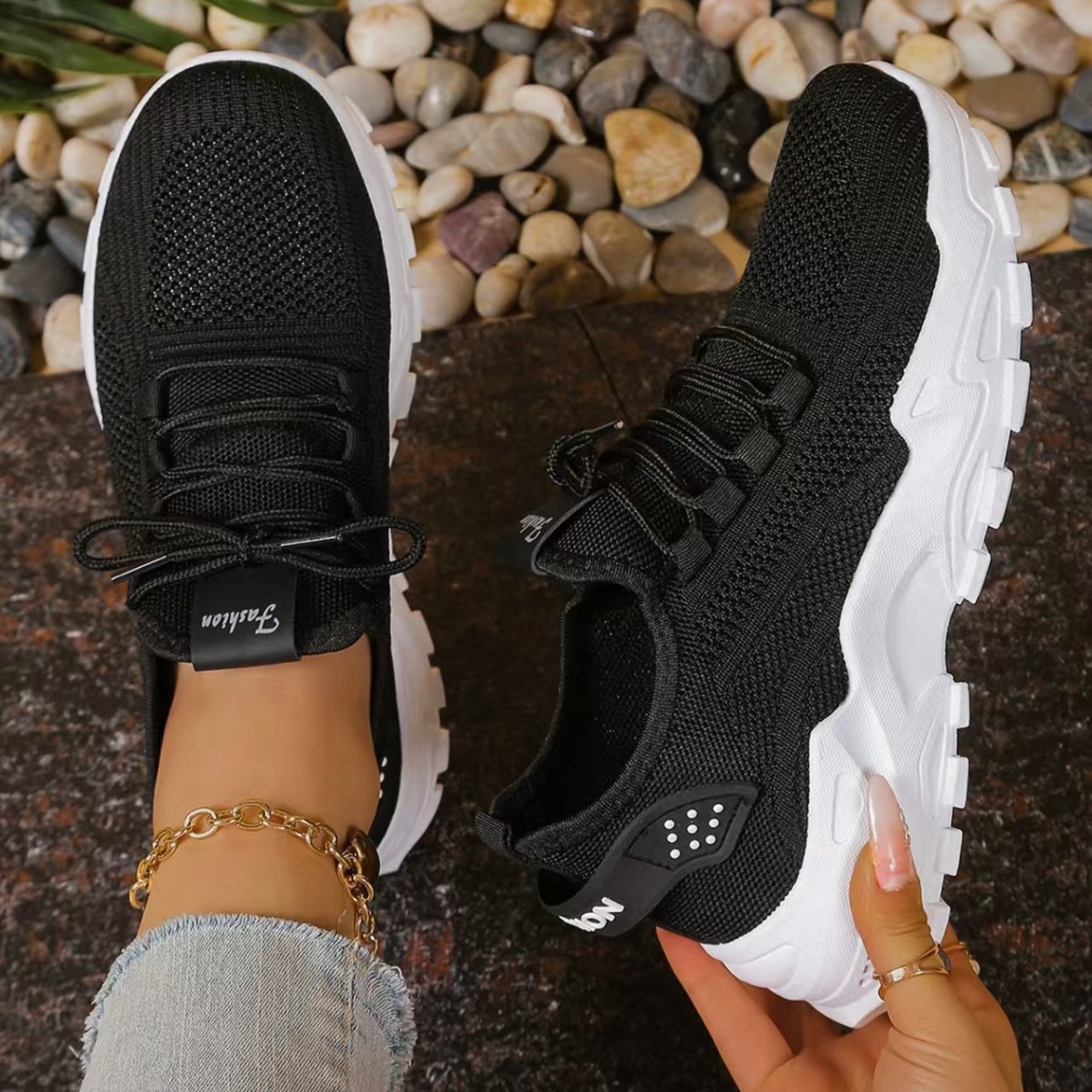 Zapatos mujer estilo caliente zapatos de verano zapatos de mujer red deportiva de todo fósforo zapatos individuales zapatos de mujer de comercio exterior malla voladora transfronteriza moda y transpirable image 7
