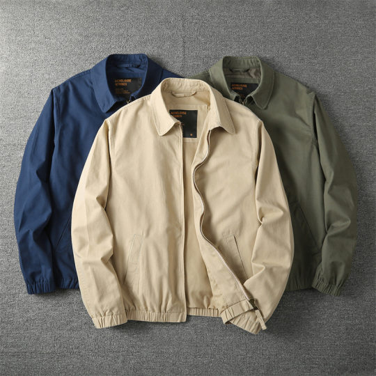 2024 Spring and Autumn Jacket Men's Casual Washable Old Vintage All-match Long-sleeved Men's Fashionable Jacket