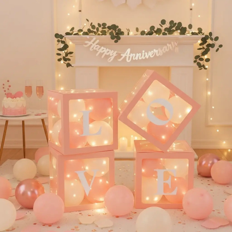 Love Transparent Balloon Box for Confession, Proposal, Romantic Atmosphere Scene Setup, Valentine's Day Engagement Photo Props Love Transparent Balloon Box for Confession, Proposal, Romantic Atmosphere Scene Setup, Valentine's Day Engagement Photo Props
