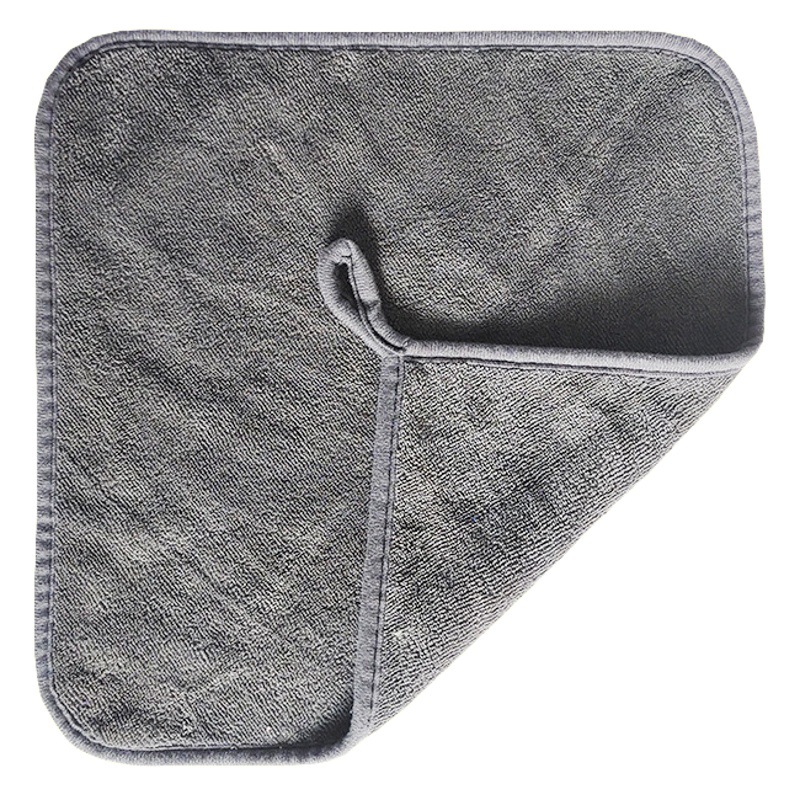 Double-layer Coral Fleece Towel Grey Thickened Water Absorbent Car Wipe Soft Hair-free Car Wash Towel Household Cleaning