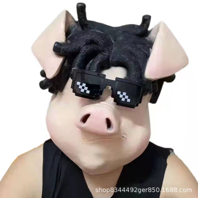 Nuevo cerdo cabeza cubierta máscara arena talla divertido animal látex rendimiento cabeza cubierta Tianpeng Marshal cerdo segundo hermano divertido rendimiento
