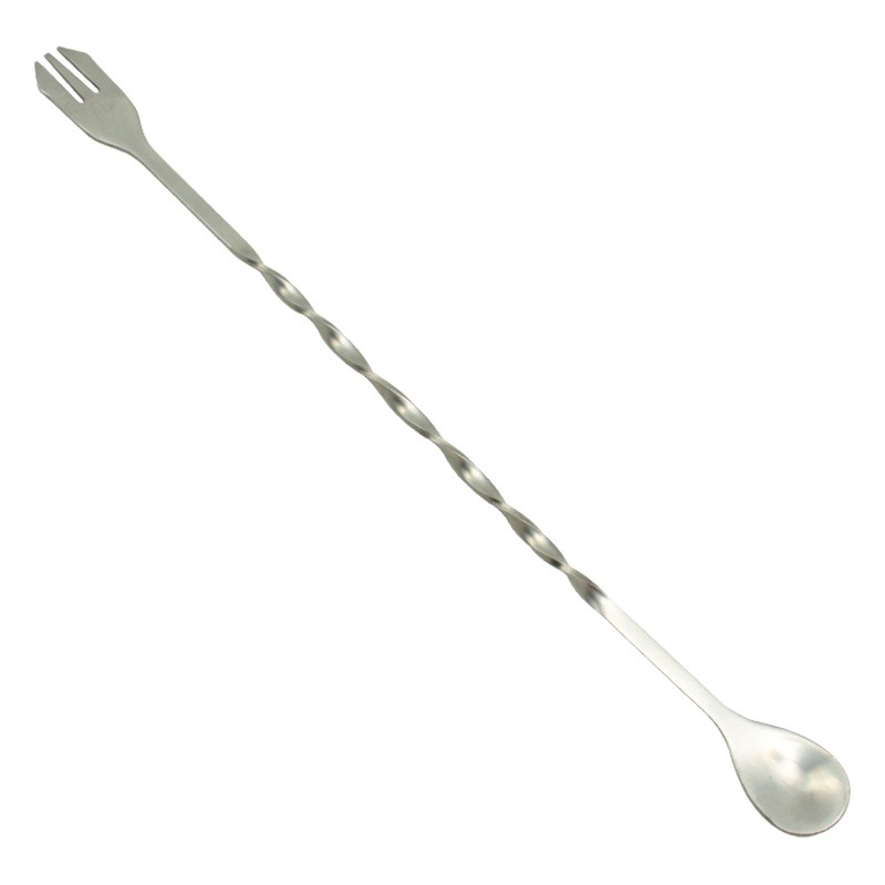 401 Stainless Steel Spoon Cocktail Mixing Spoon Coffee Stirring Spoon Milk Tea Spoon Bar Double-Headed Long-Handled Spoon