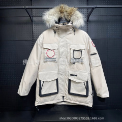 正确版 NFC芯片 鹅家10款狼毛领秋冬防风加厚羽绒服工装派克大衣
