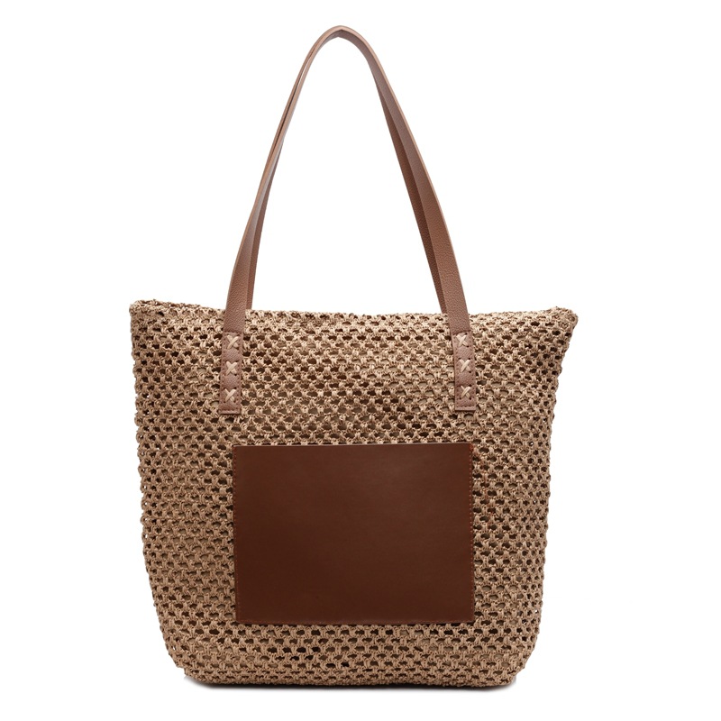Bolsa de verano tejida para mujeres 2026 nueva moda de gran capacidad bolsa de playa de vacaciones multifuncional bolsa de hombro de alta calidad