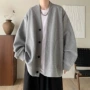 春秋v领日系纯色夹克