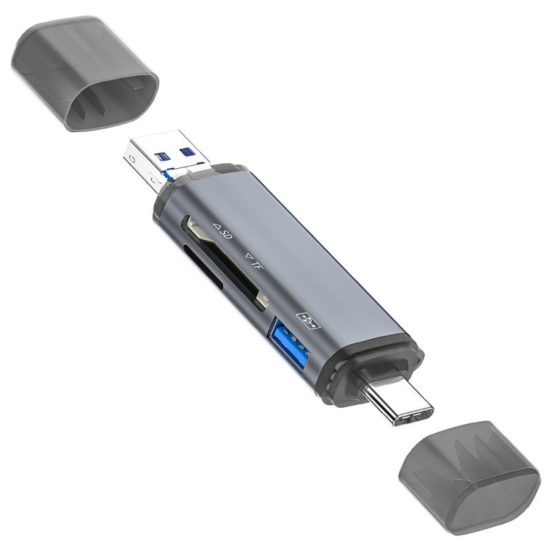 新しいアルミ合金クロスボーダー多機能6 in 1 usb typec 3.0 otg携帯電話コンピュータ高速カードリーダー|undefined