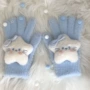 保暖骑行防寒蓝色系蝴蝶结