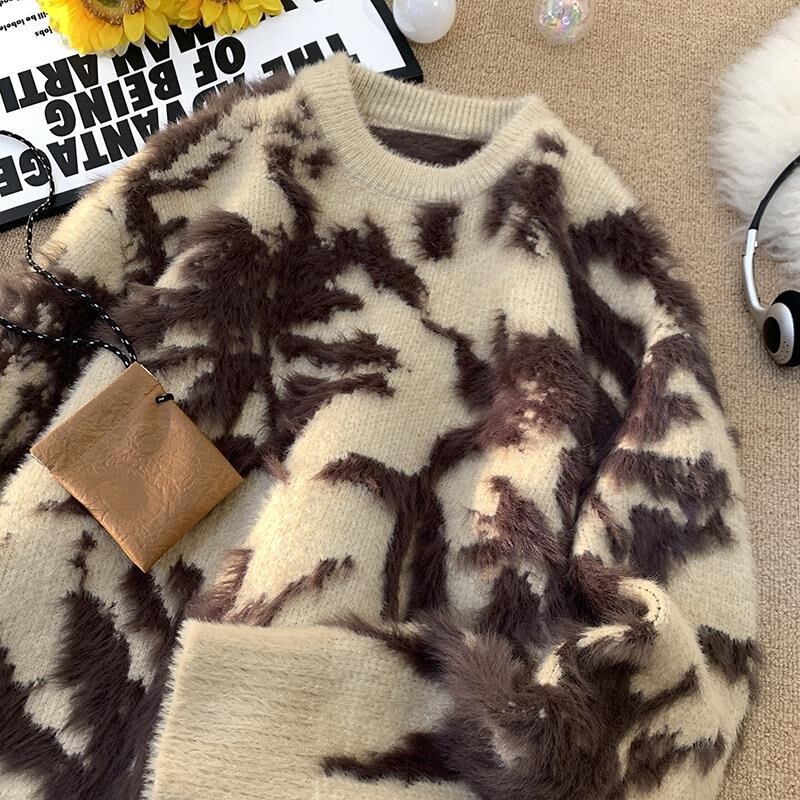 Seahorse Hair Soft Waxy Lazy Style Sweater Men's Autumn and Winter Bottoming Knitted Shirt Loose plus size for Fat Men Couple Jacket Seahorse Hair Soft Waxy Lazy Style Sweater Men's Autumn and Winter Bottoming Knitted Shirt Loose plus size for Fat Men Couple Jacket