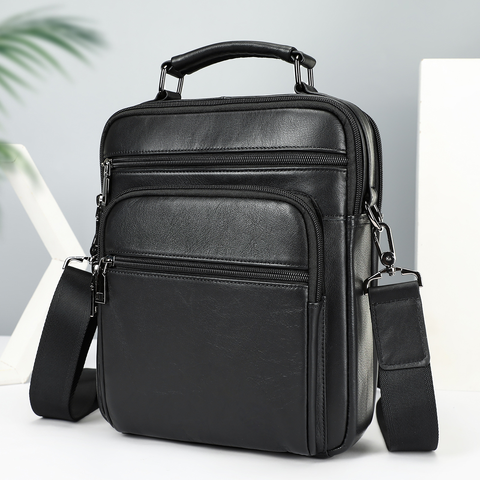 Ventas transfronterizas calientes de cuero para hombres mochila deportiva al aire libre mochila texturizada retro colección de bolsos de hombro