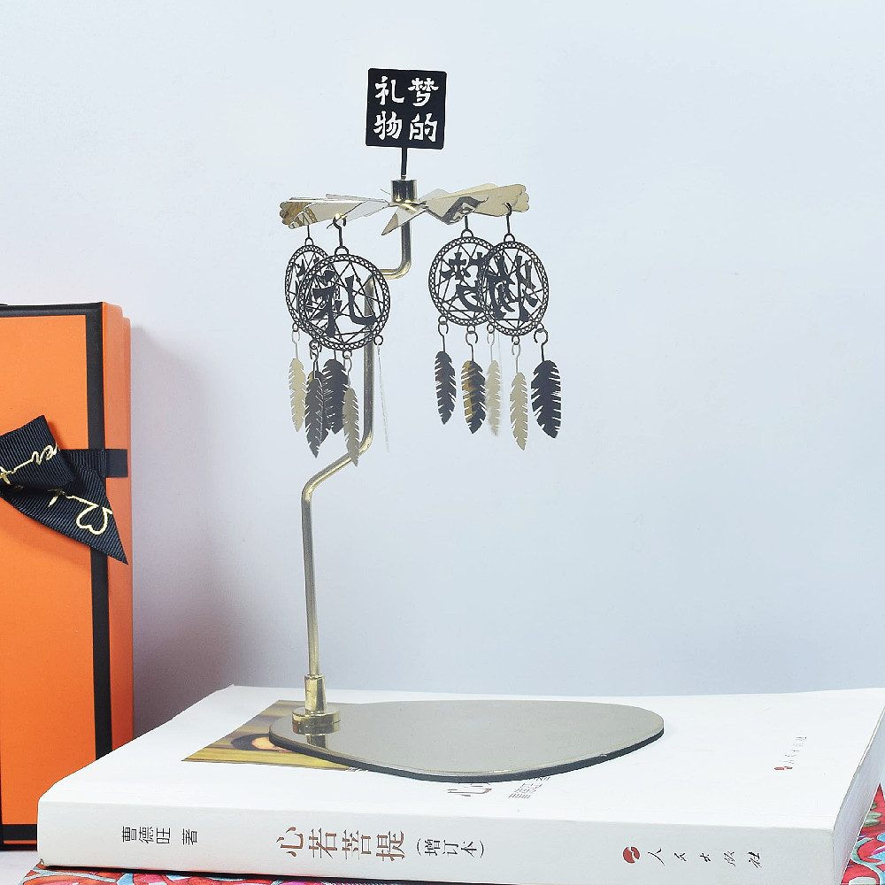 INS Amazon fuente Navidad aromaterapia Acero inoxidable doles triángulo redondo bandeja giratoria candelabro linterna